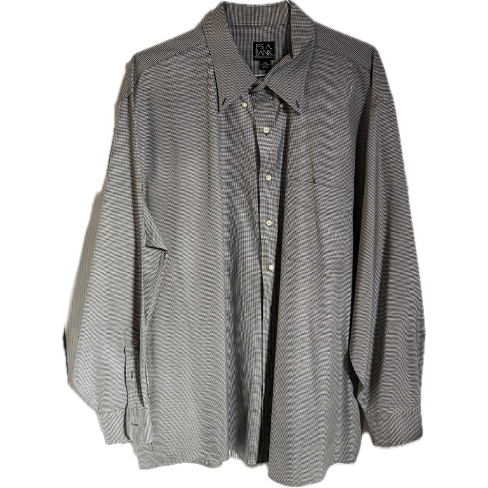 Jos. A. Bank Traveler’s Collection button down, black check pattern, XXL.